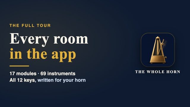 A walkthrough of all 17 rooms in The Whole Horn — 69 instruments, all 12 keys
